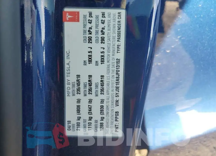 5YJ3E1EA8JF013152 Photo# 12