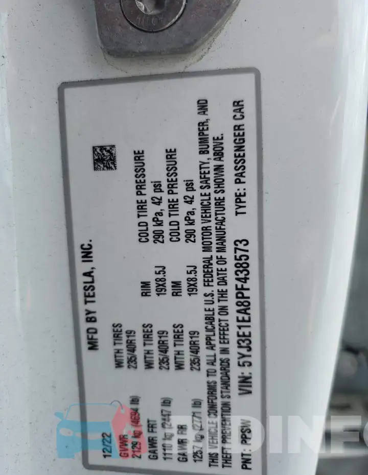 5YJ3E1EA8PF438573 Photo# 12