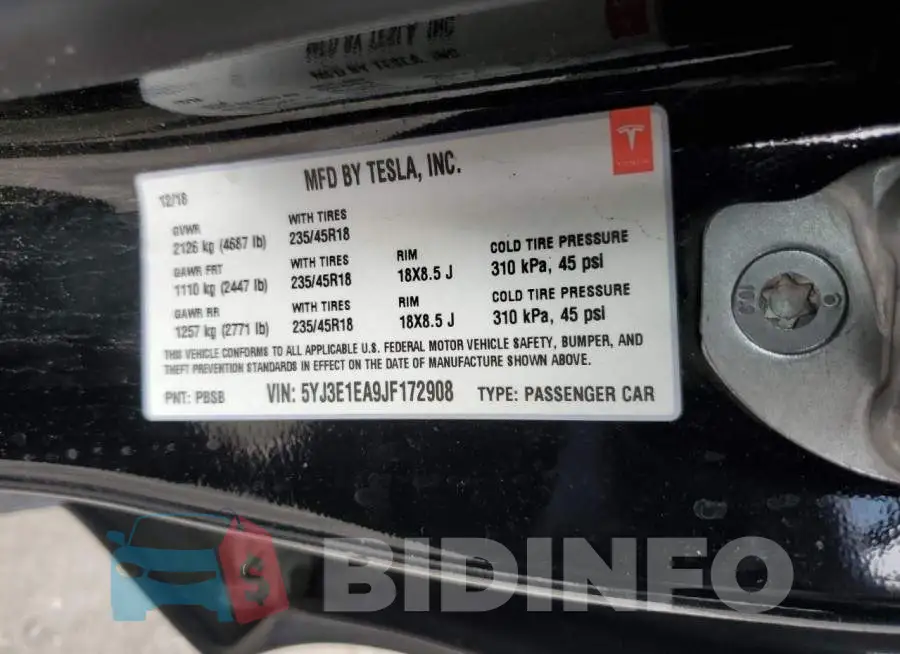 5YJ3E1EA9JF172908 Photo# 12