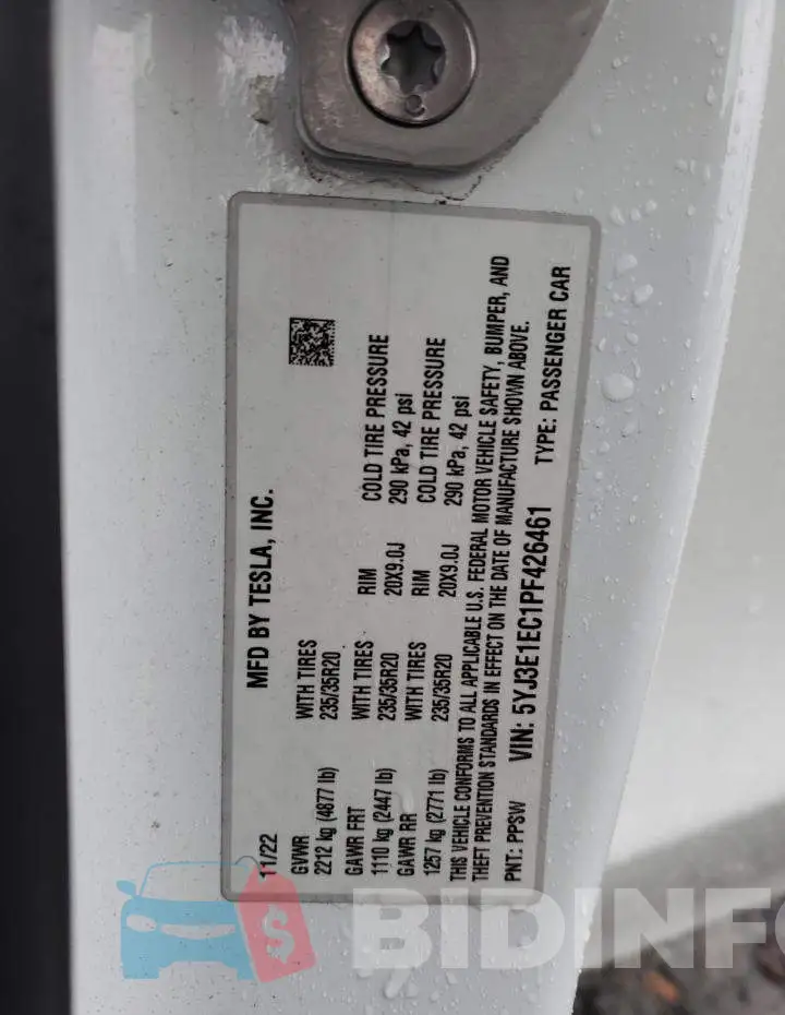 5YJ3E1EC1PF426461 Photo# 12