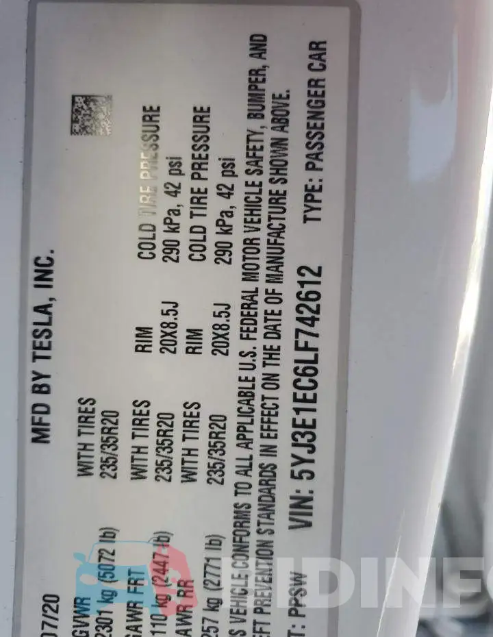 5YJ3E1EC6LF742612 Photo# 12