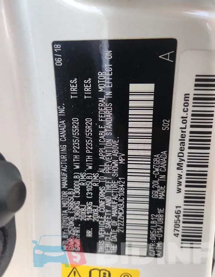 2T2ZZMCA9JC108421 Photo# 13