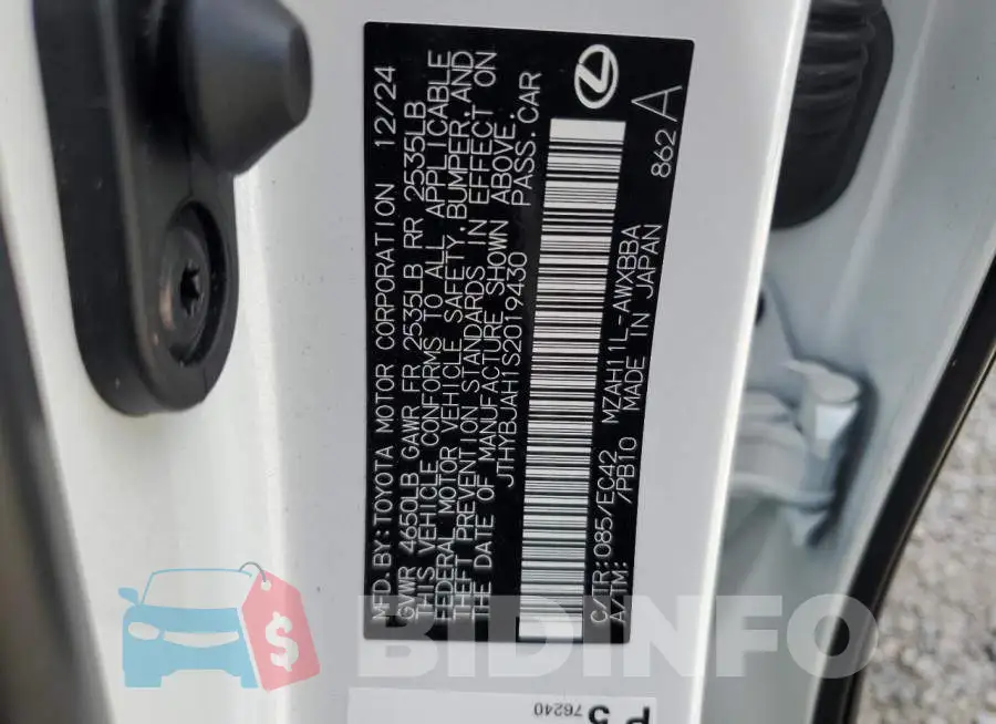 JTHYBJAH1S2019430 Photo# 14