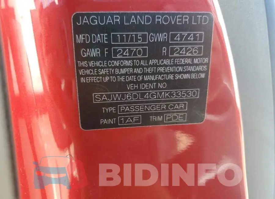 SAJWJ6DL4GMK33530 Photo# 12