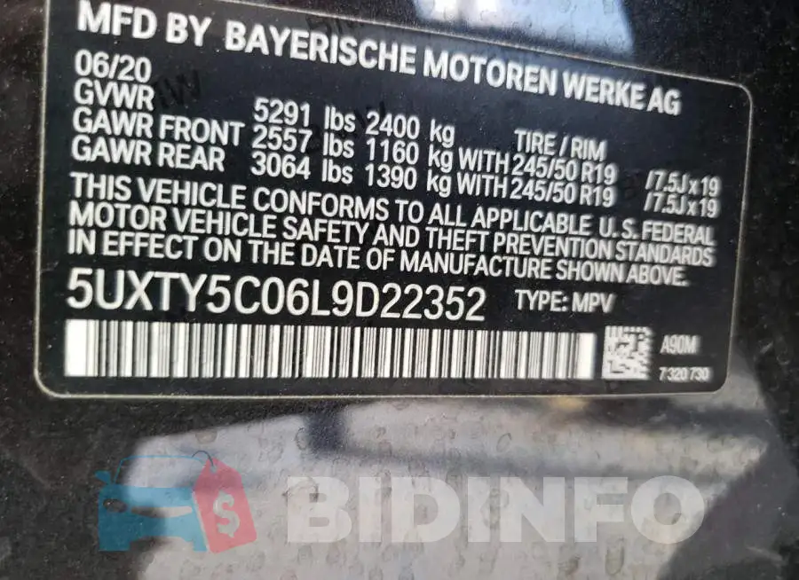 5UXTY5C06L9D22352 Photo# 14