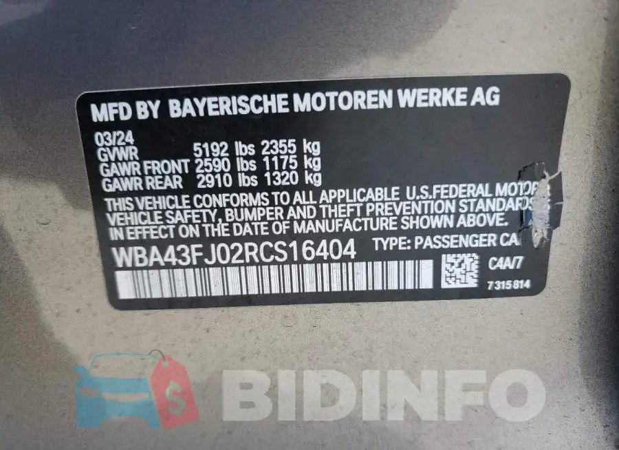 WBA43FJ02RCS16404 Photo# 12