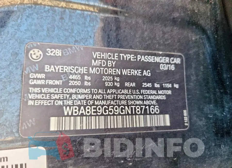 WBA8E9G59GNT87166 Photo# 12