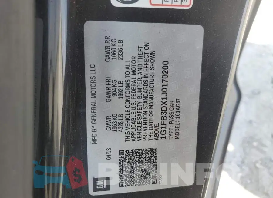 1G1FB3DX1J0170200 Photo# 13
