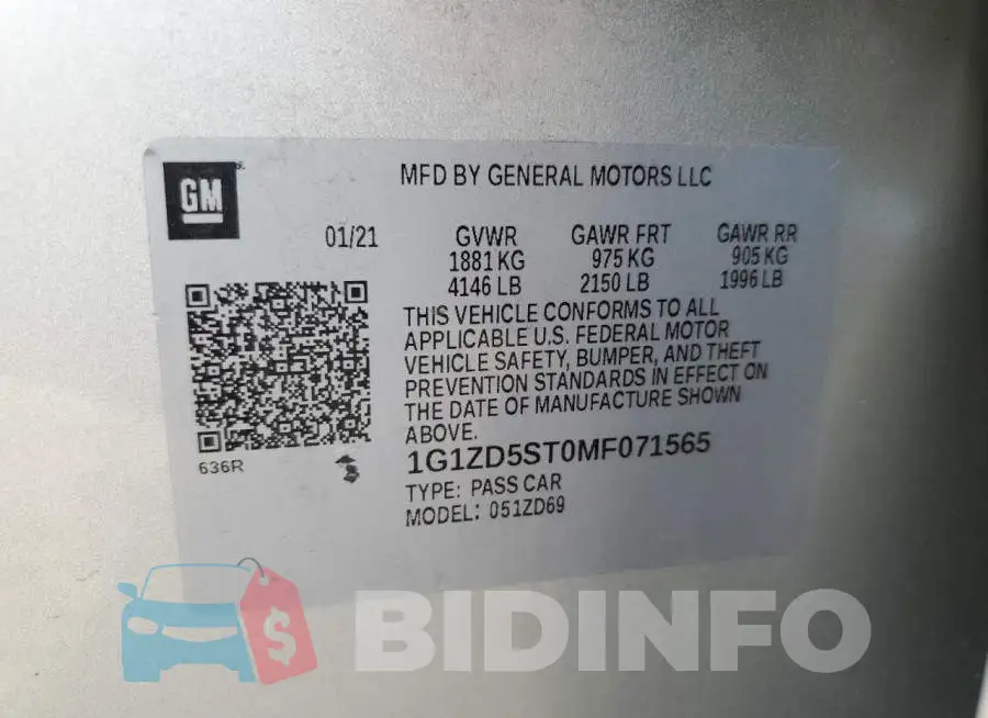 1G1ZD5ST0MF071565 Photo# 13