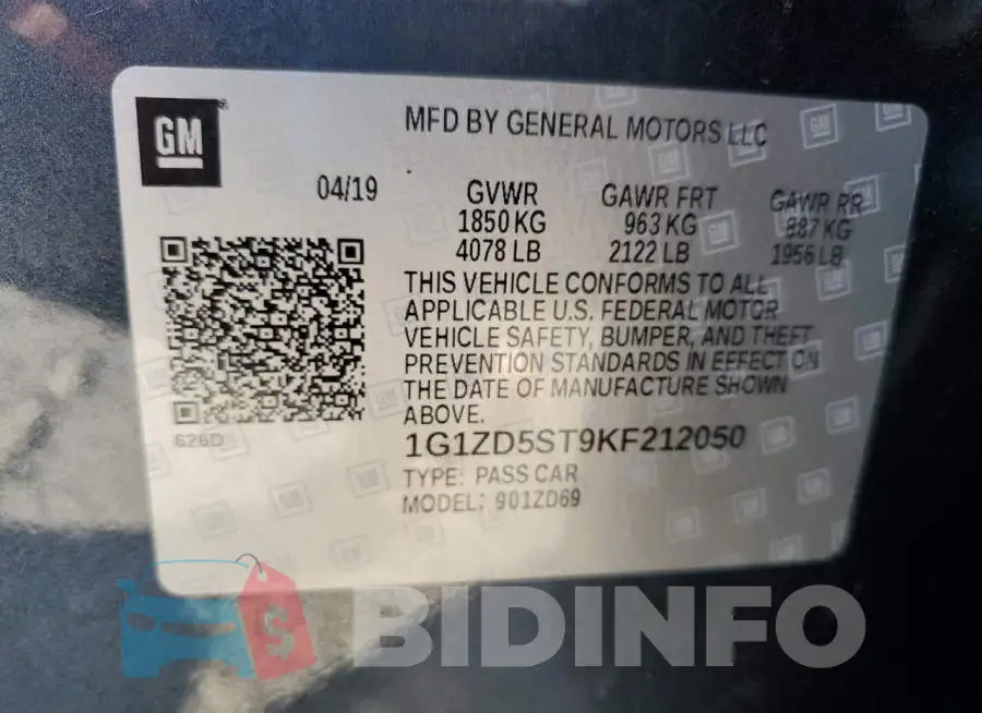 1G1ZD5ST9KF212050 Photo# 12