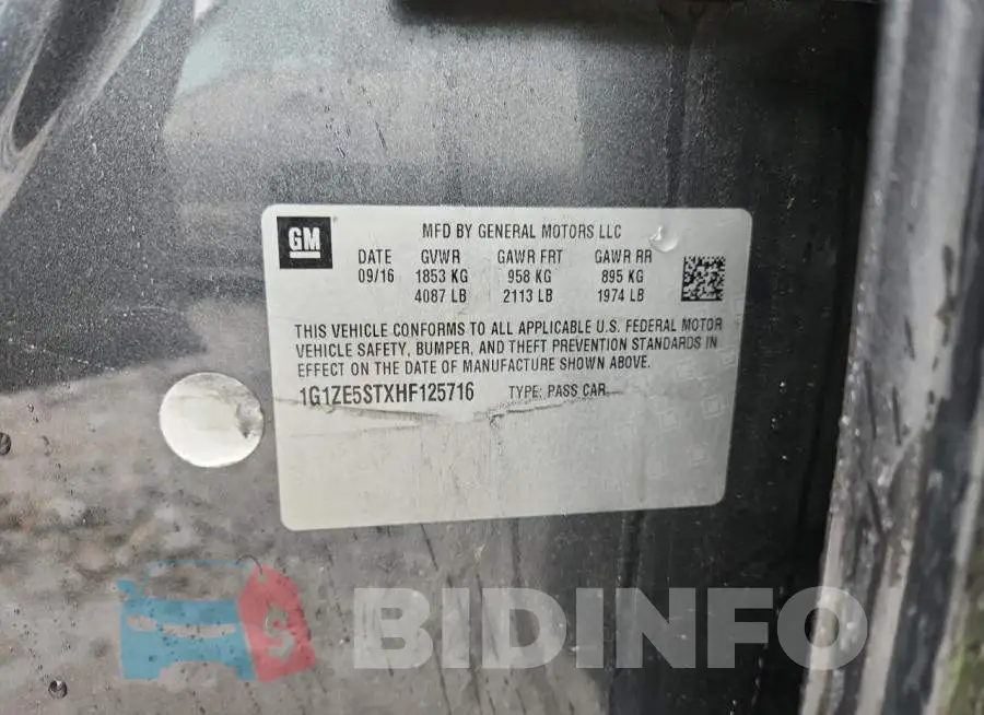 1G1ZE5STXHF125716 Photo# 12