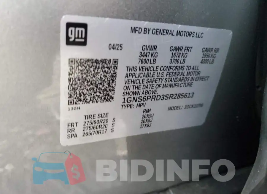 1GNS6PRD3SR285613 Photo# 14