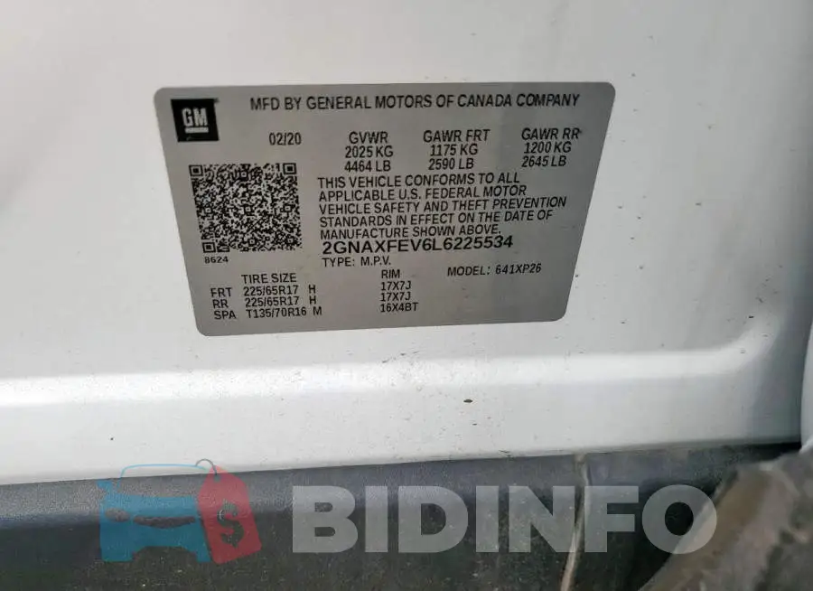 2GNAXFEV6L6225534 Photo# 14