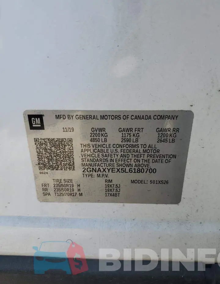2GNAXYEX5L6180700 Photo# 12
