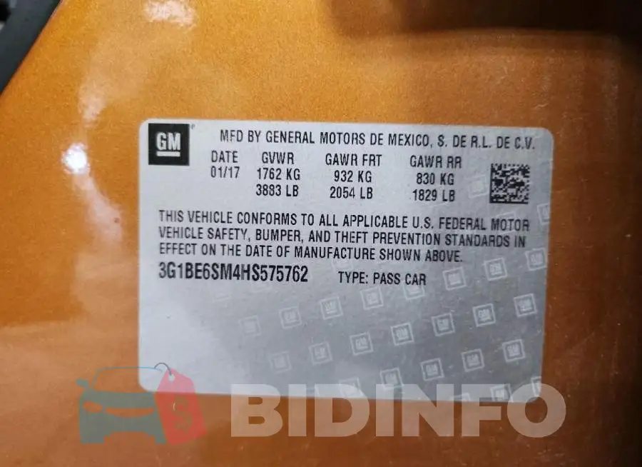 3G1BE6SM4HS575762 Photo# 12