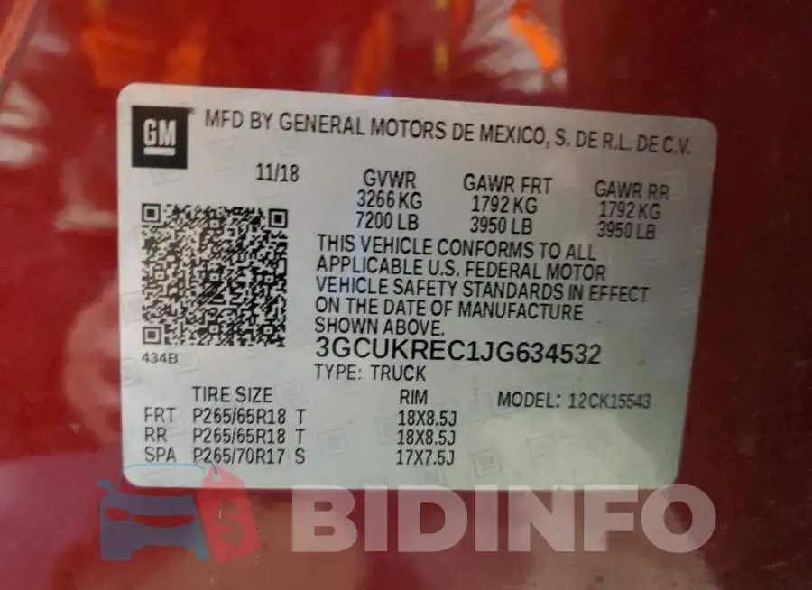 3GCUKREC1JG634532 Photo# 13