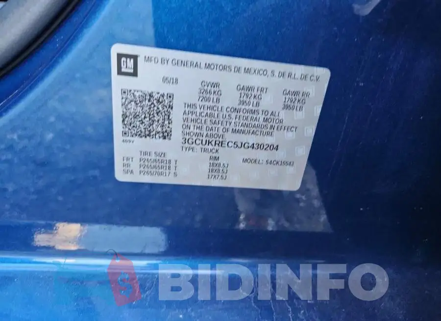 3GCUKREC5JG430204 Photo# 12
