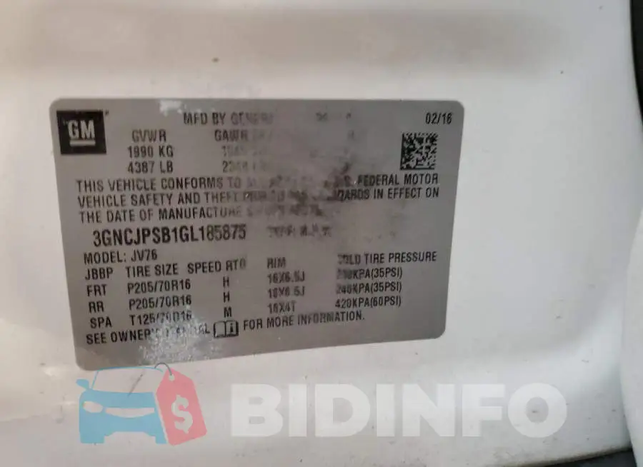 3GNCJPSB1GL185875 Photo# 13