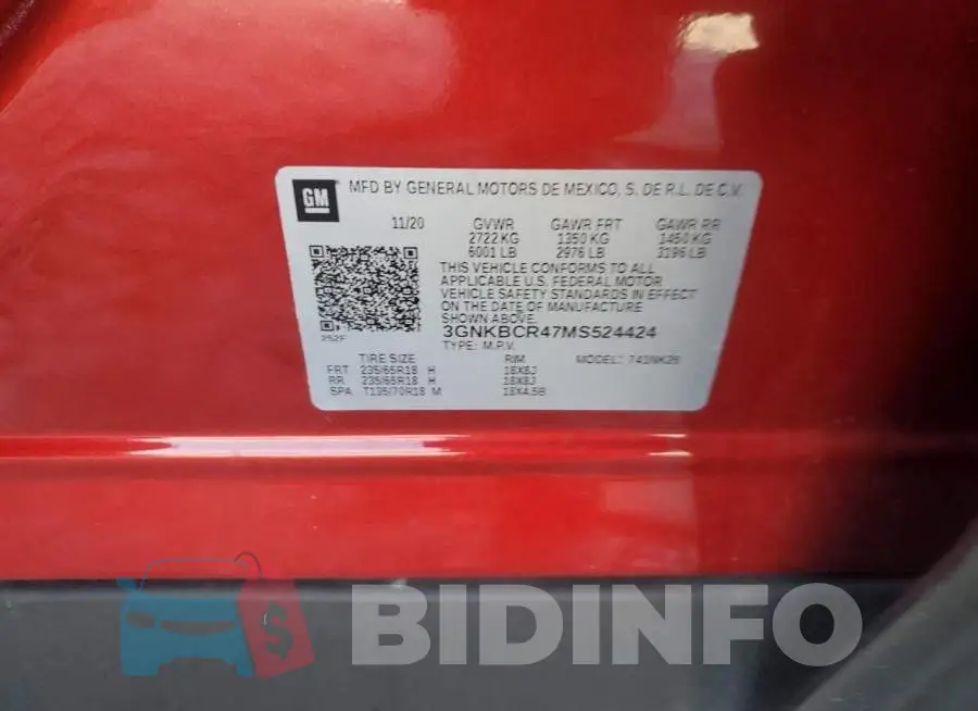 3GNKBCR47MS524424 Photo# 13