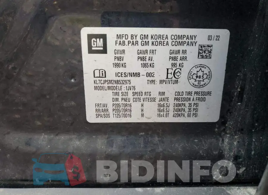 KL7CJPSM2NB532975 Photo# 13