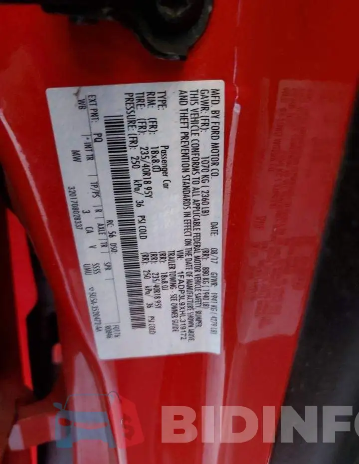 1FADP3L9XHL319172 Photo# 12