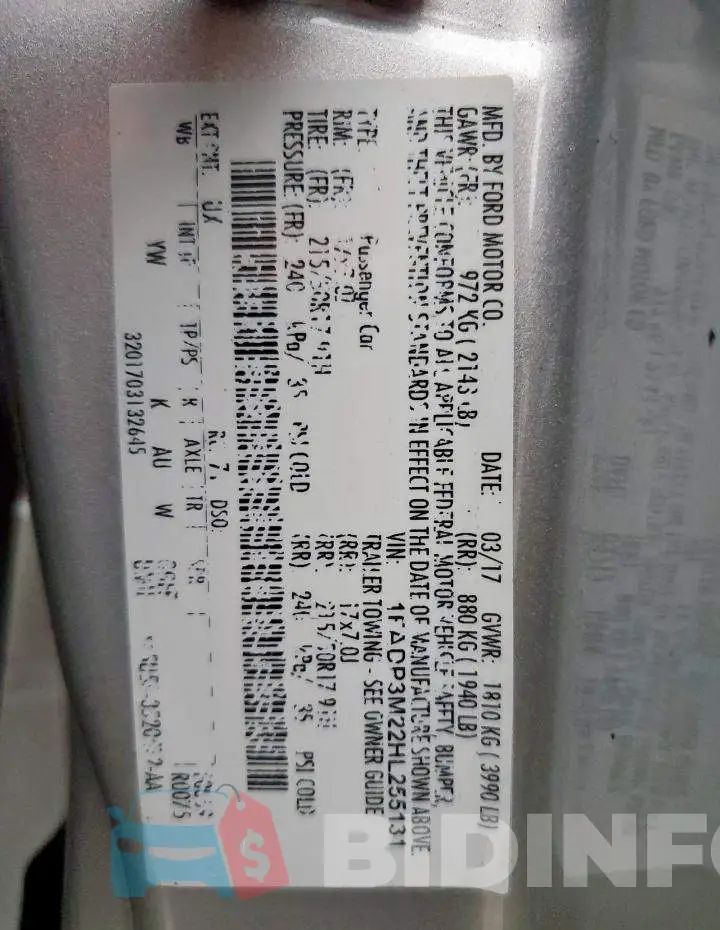 1FADP3M22HL255131 Photo# 12