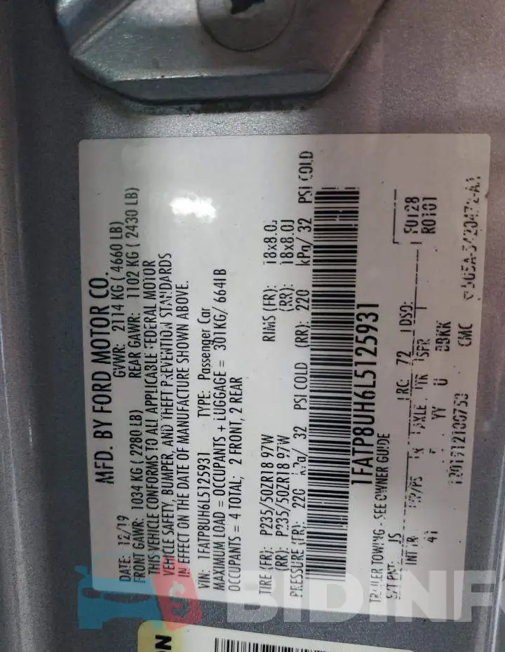 1FATP8UH6L5125931 Photo# 13