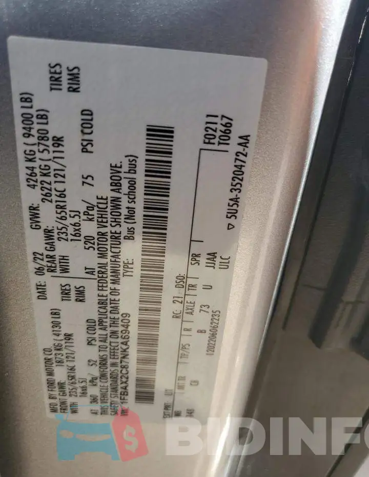 1FBAX2C87NKA69409 Photo# 14