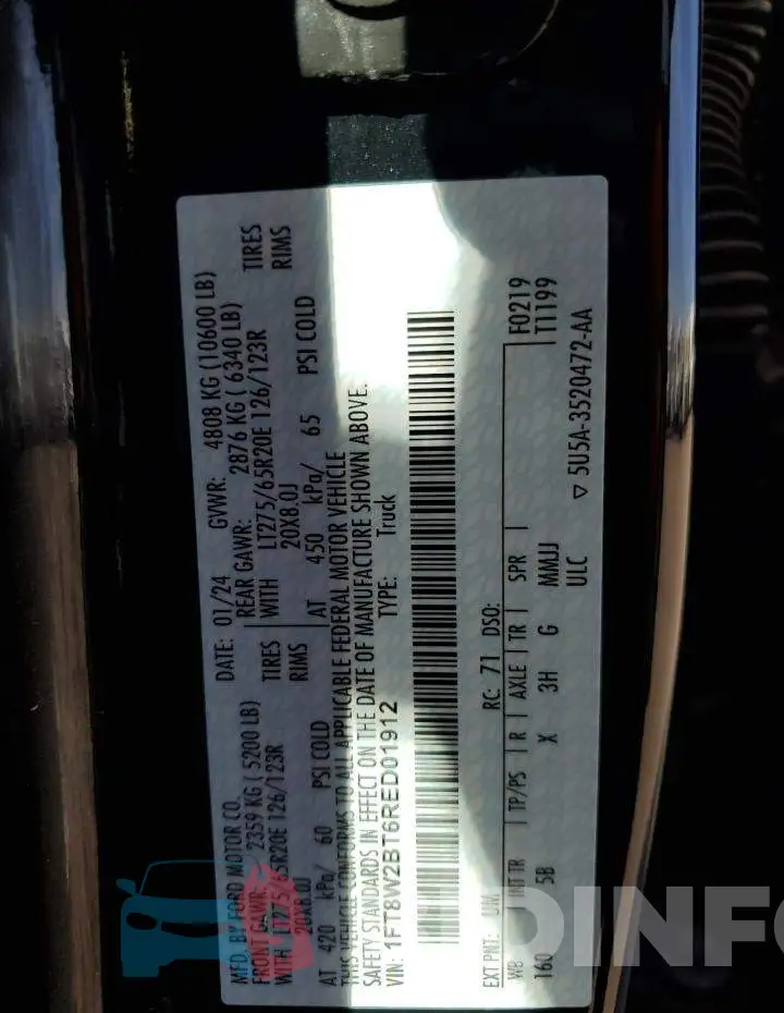 1FT8W2BT6RED01912 Photo# 12