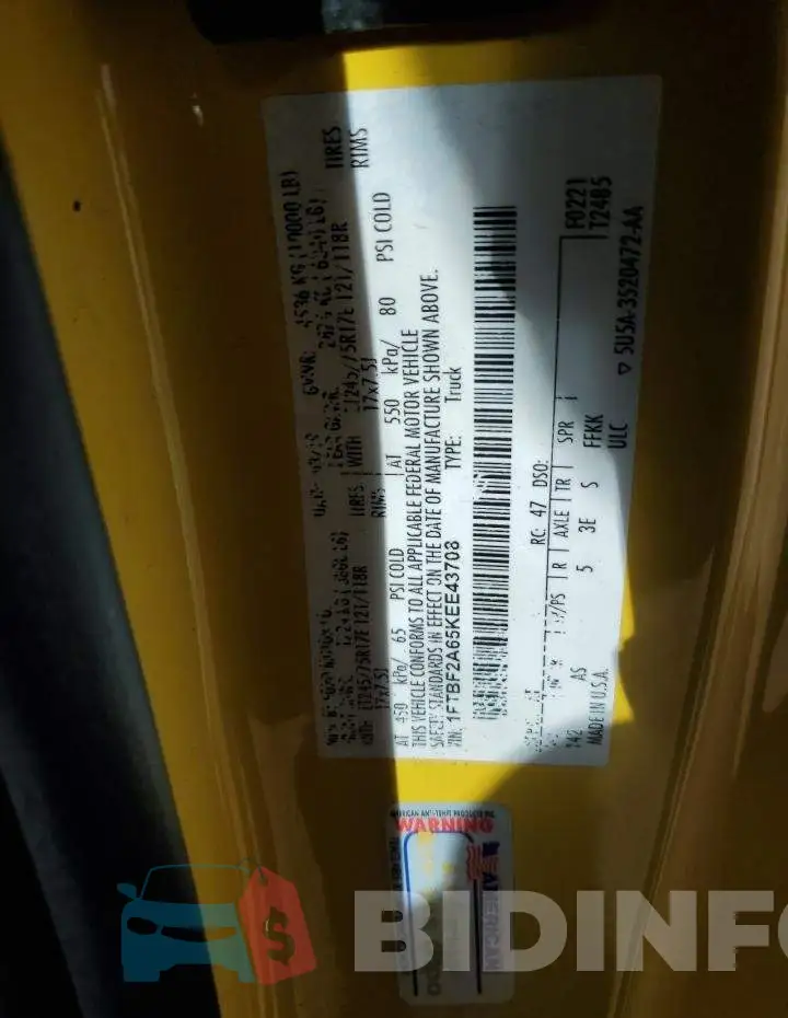 1FTBF2A65KEE43708 Photo# 12