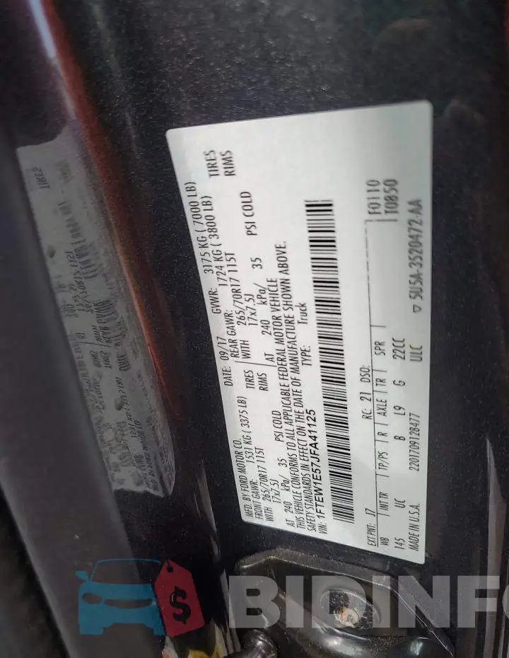 1FTEW1E57JFA41125 Photo# 12