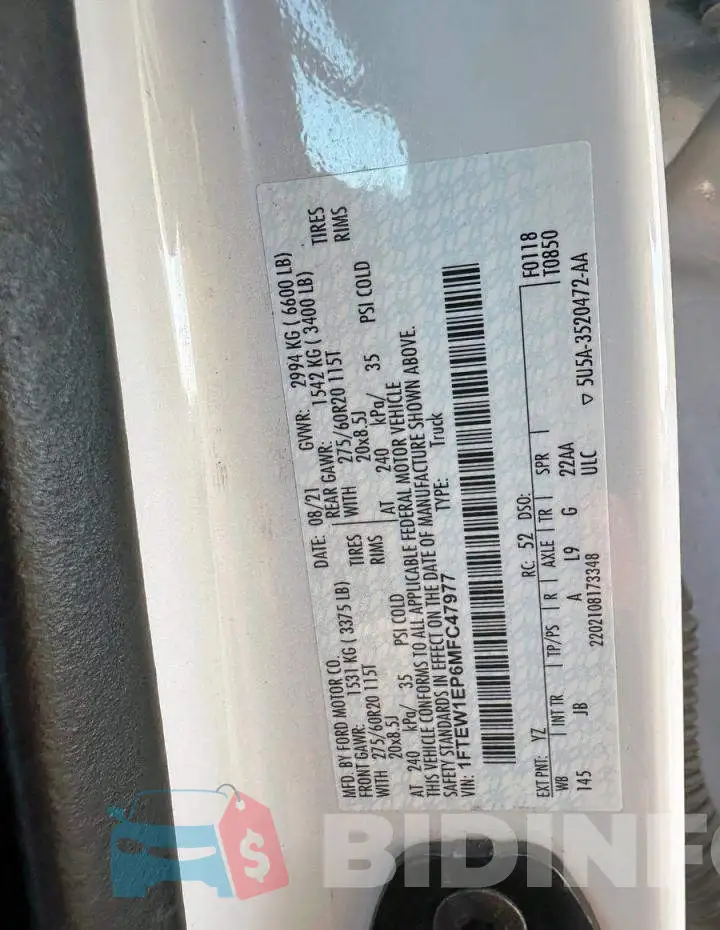 1FTEW1EP6MFC47977 Photo# 10