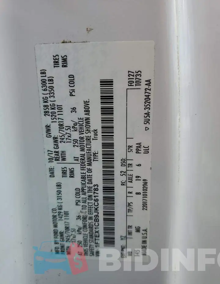 1FTEX1CB9JKC61783 Photo# 12