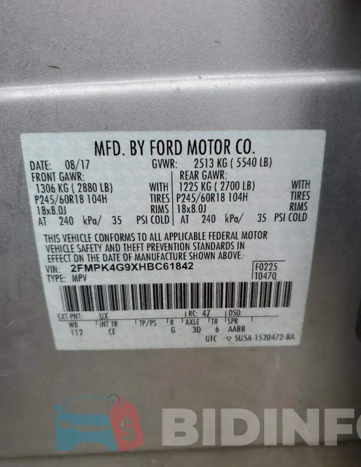 2FMPK4G9XHBC61842 Photo# 12