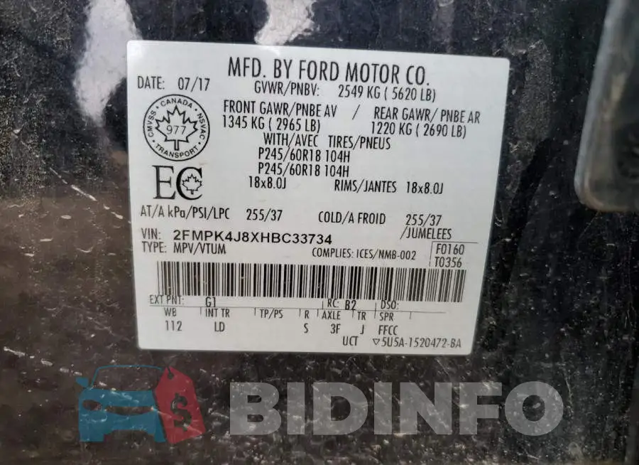 2FMPK4J8XHBC33734 Photo# 14
