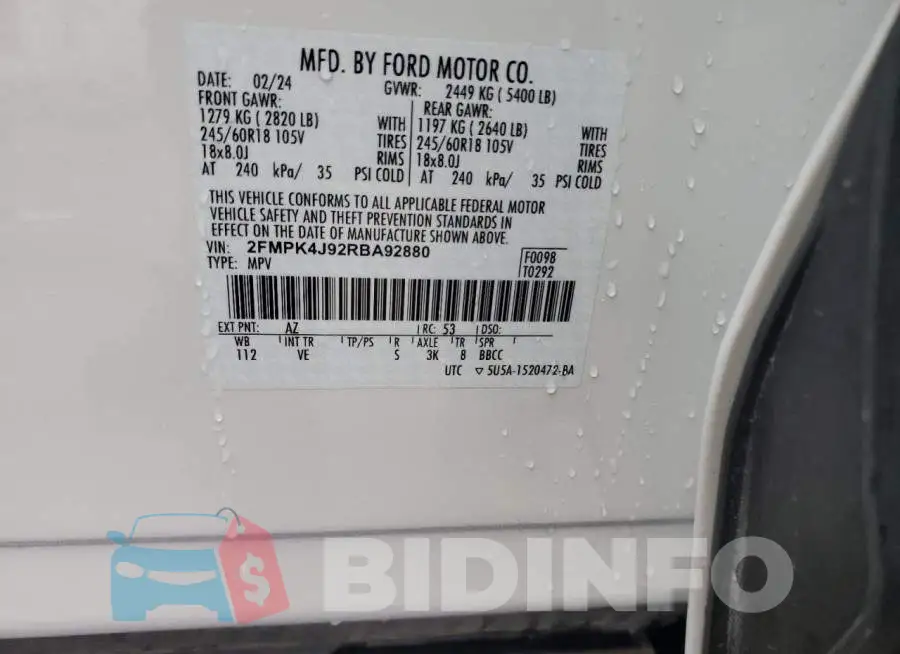 2FMPK4J92RBA92880 Photo# 13