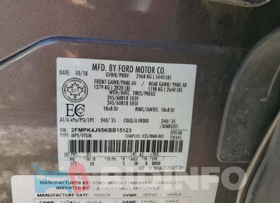 2FMPK4J95KBB15123 Photo# 13