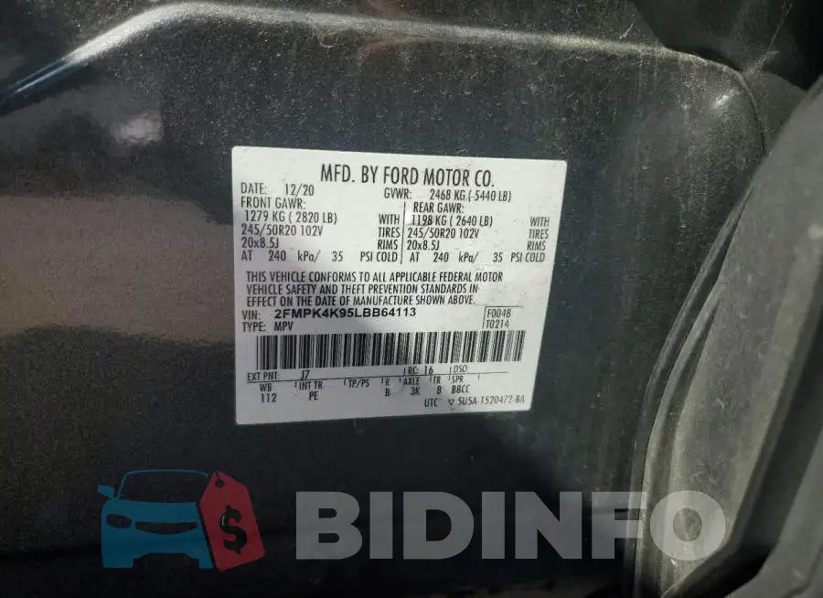 2FMPK4K95LBB64113 Photo# 14