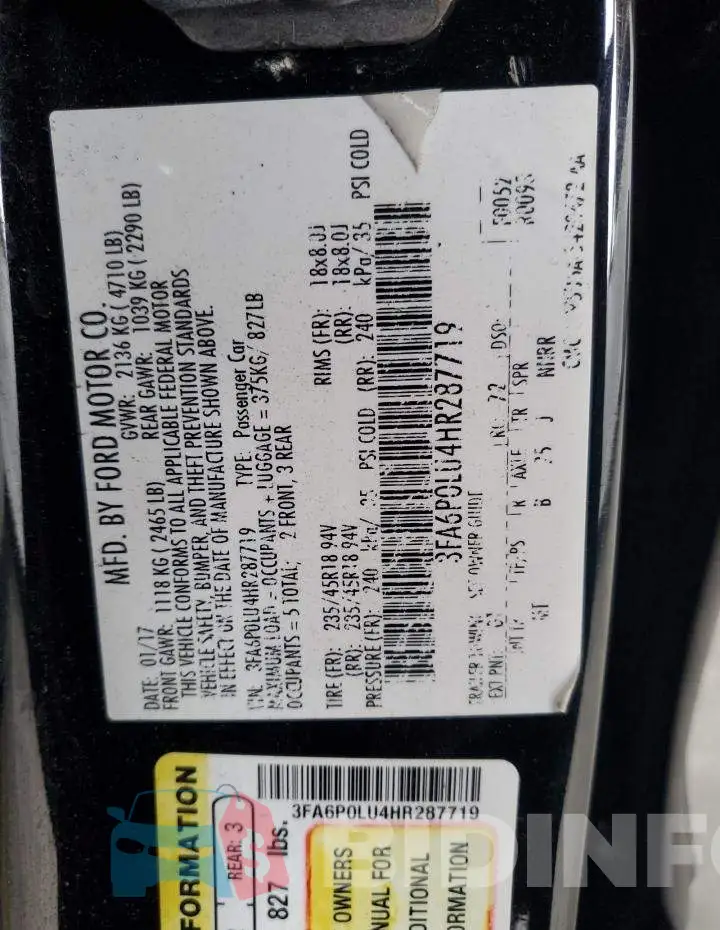 3FA6P0LU4HR287719 Photo# 12