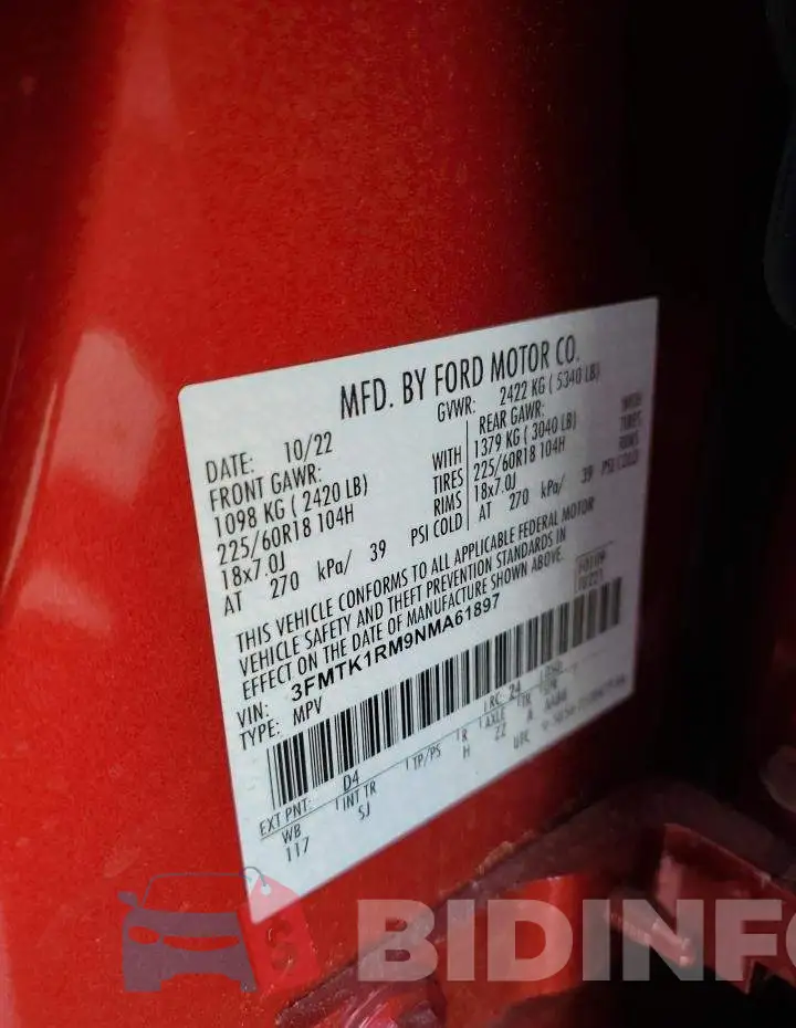 3FMTK1RM9NMA61897 Photo# 14