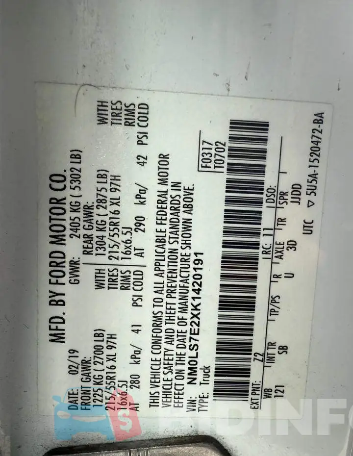 NM0LS7E2XK1420191 Photo# 10
