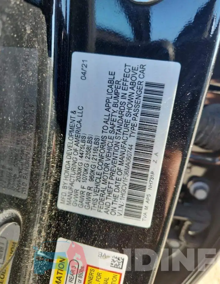 1HGCV1F36MA060744 Photo# 12