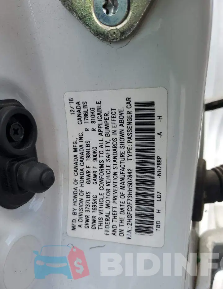 2HGFC2F73HH507842 Photo# 12