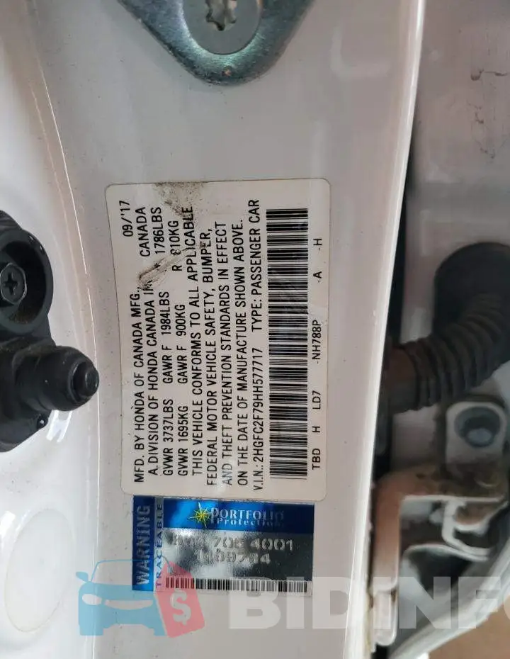 2HGFC2F79HH577717 Photo# 12