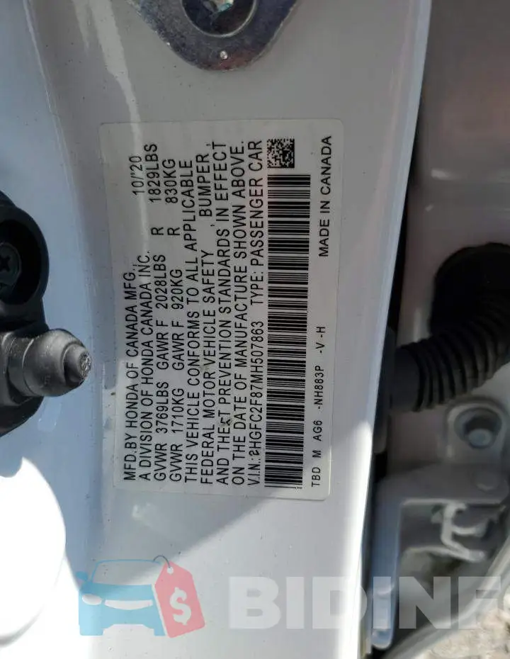 2HGFC2F87MH507863 Photo# 13