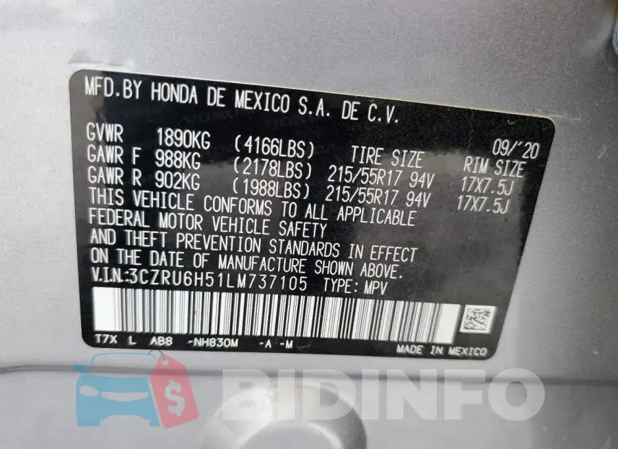3CZRU6H51LM737105 Photo# 14