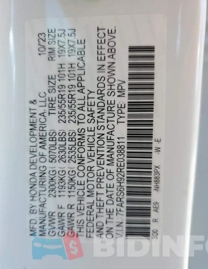 7FARS6H92RE038811 Photo# 13