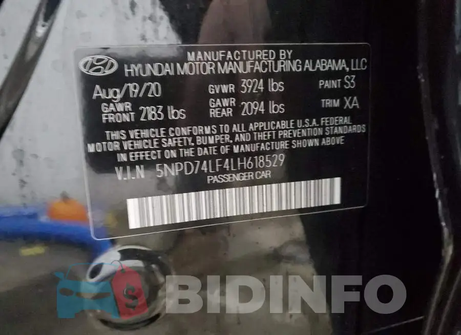 5NPD74LF4LH618529 Photo# 13