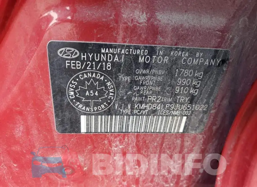 KMHD84LF9JU651022 Photo# 12