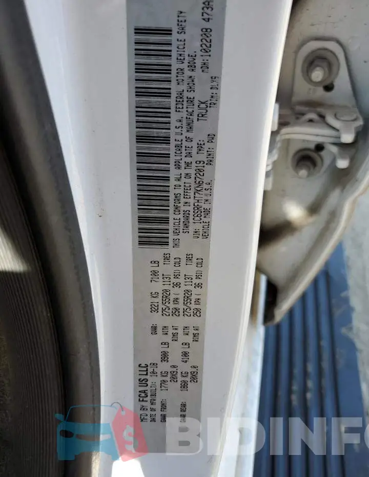 1C6SRFHT7KN672019 Photo# 12
